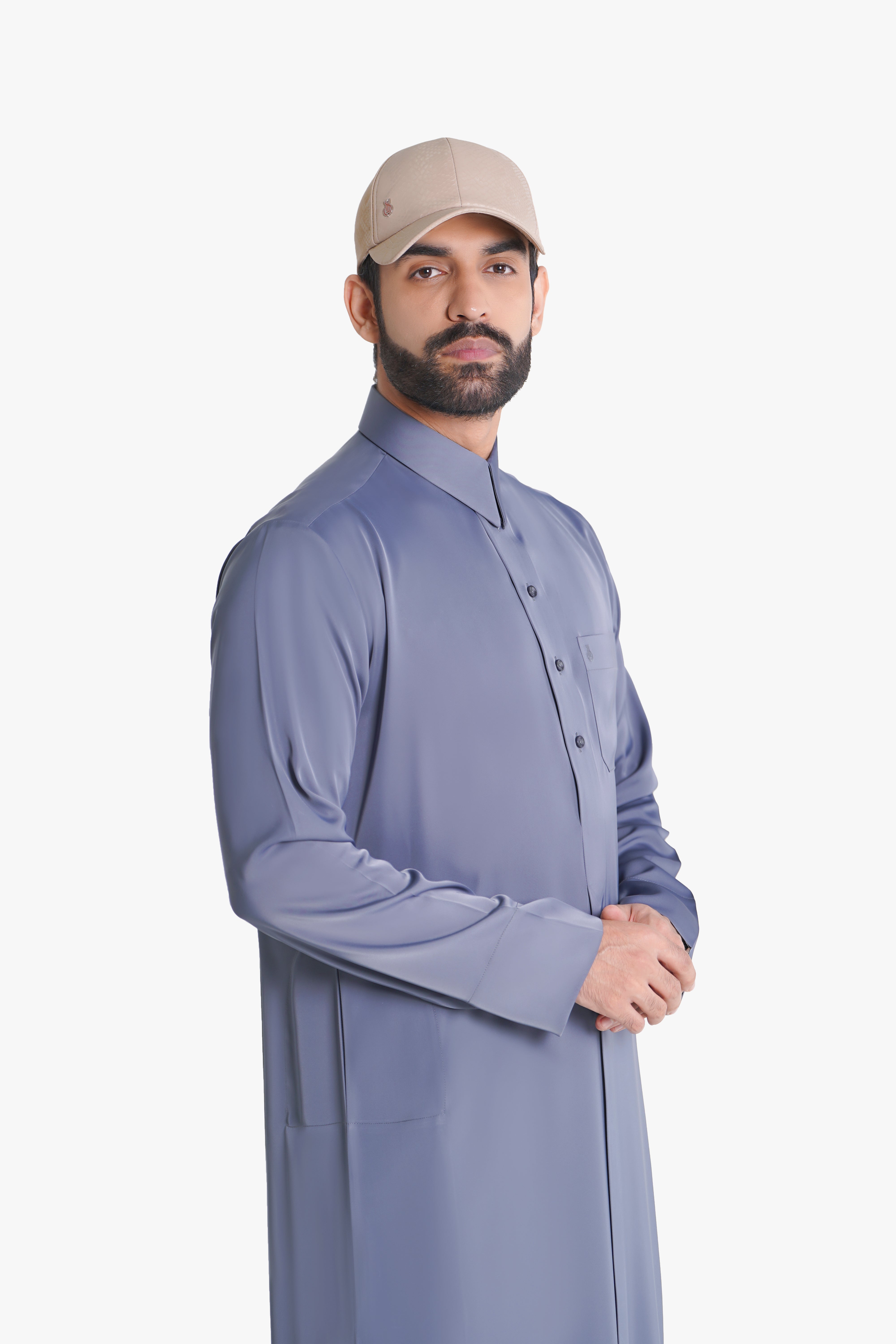 Qatari Kandura | Traditional Qatari Design with Premium Farhatan Fabric | Royal Blue Edition Al Telal Gents Fashion