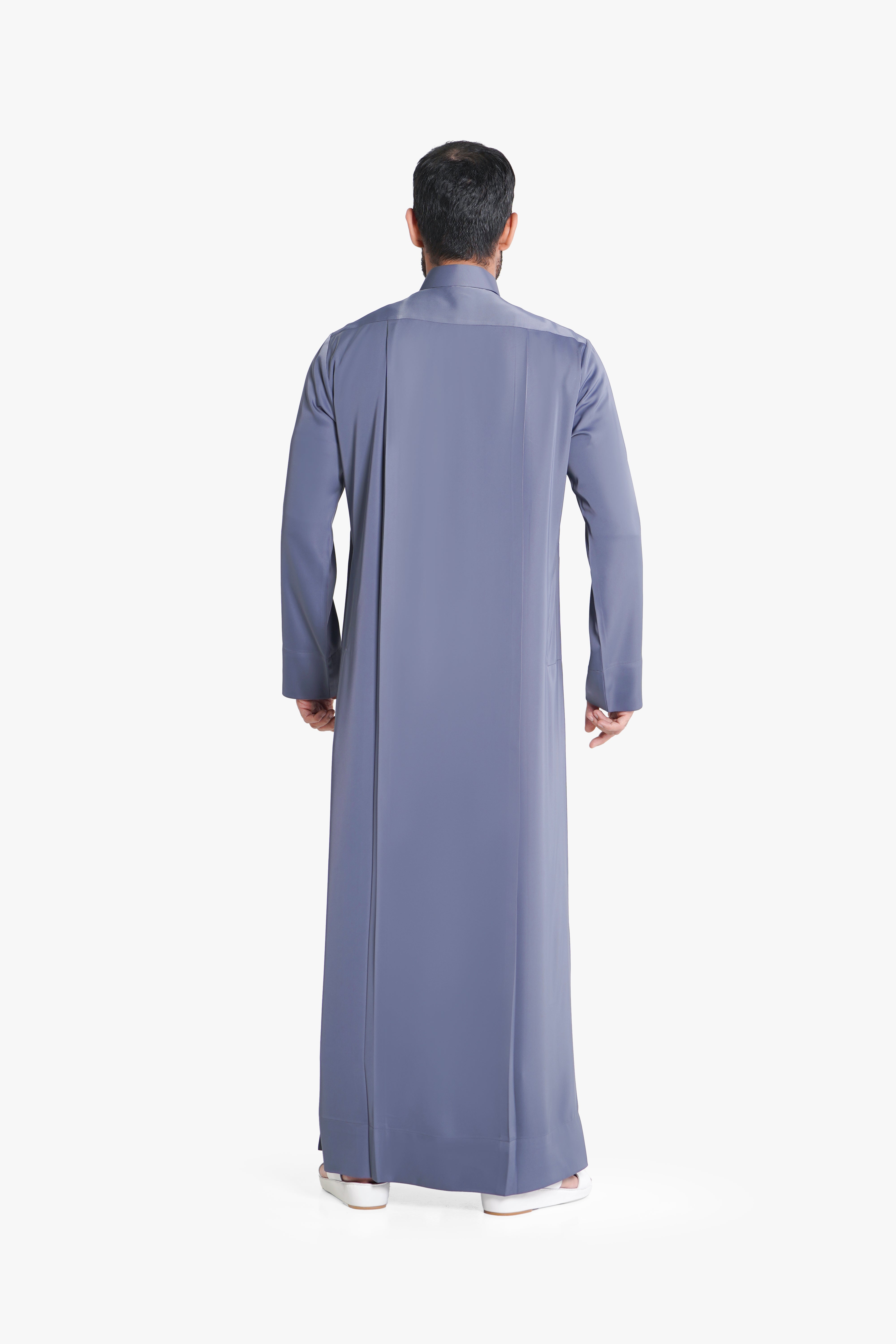 Qatari Kandura | Traditional Qatari Design with Premium Farhatan Fabric | Royal Blue Edition Al Telal Gents Fashion
