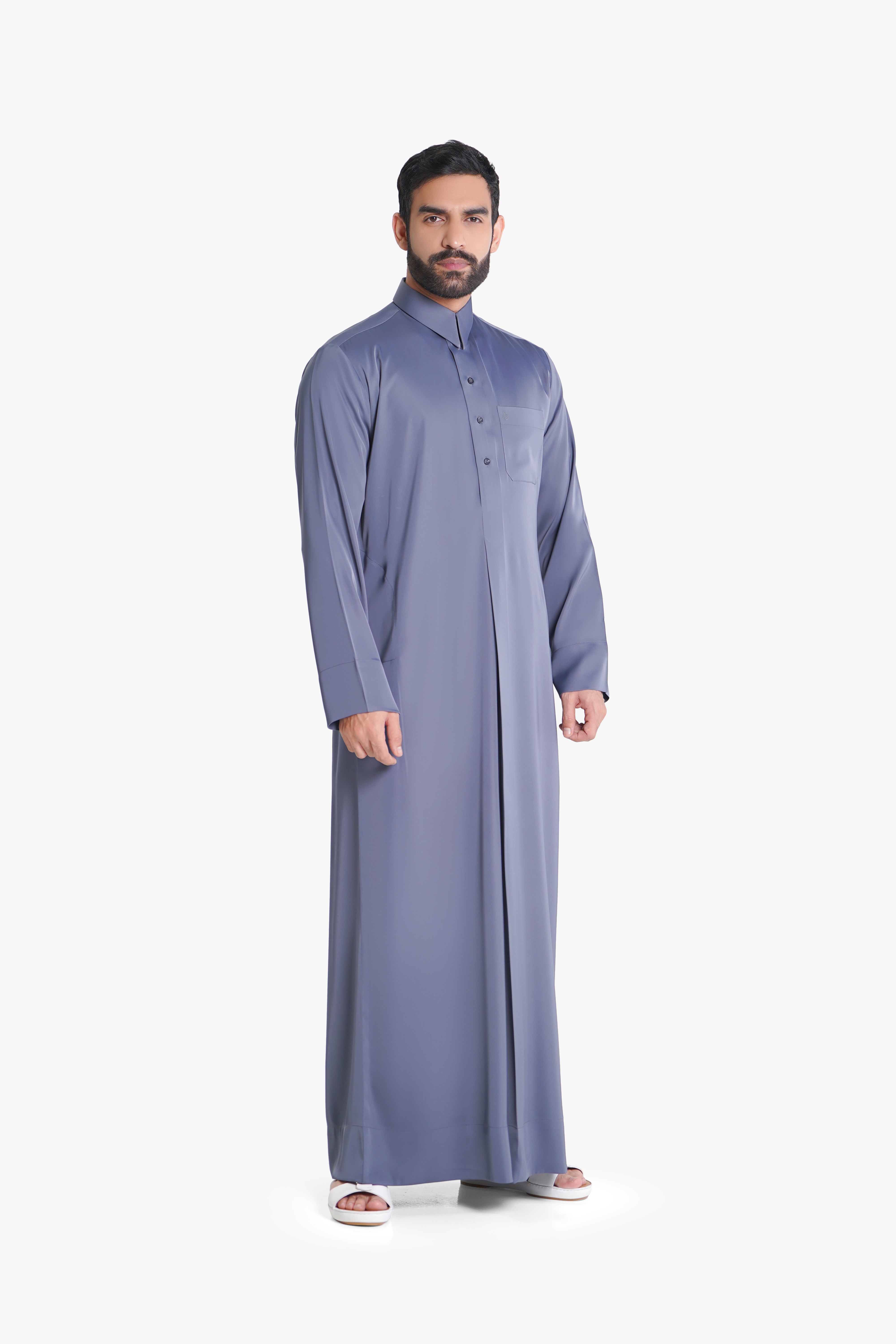Qatari Kandura | Traditional Qatari Design with Premium Farhatan Fabric | Royal Blue Edition Al Telal Gents Fashion