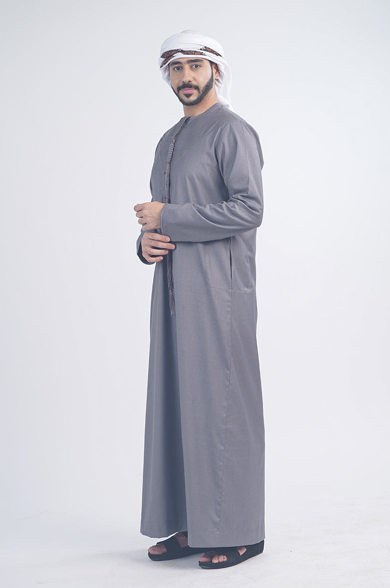 Emirati Winter Kandura | Refined Embroidery & Premium Fabric for Sophisticated Comfort Al Telal Gents Fashion