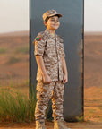 Children's UAE Army dress Camouflage With Cap , UAE armed forces logo, shoulder ranking & UAE logo