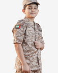 Children's UAE Army dress Camouflage With Cap , UAE armed forces logo, shoulder ranking & UAE logo