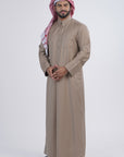 Formal Colored Winter Thobe| Qatari collar snap with regular sleeves