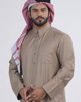 Formal Colored Winter Thobe| Qatari collar snap with regular sleeves