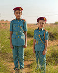 Children's UAE Police Shurtha Boy's Uniform With original Buttons, Belt buckle, lanyard, beret cap and Logo