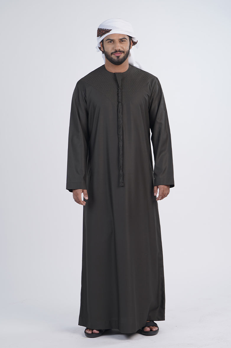 Emirati Kandura WUAAM - 1 Designer wear with embroidery Al Telal Gents Fashion