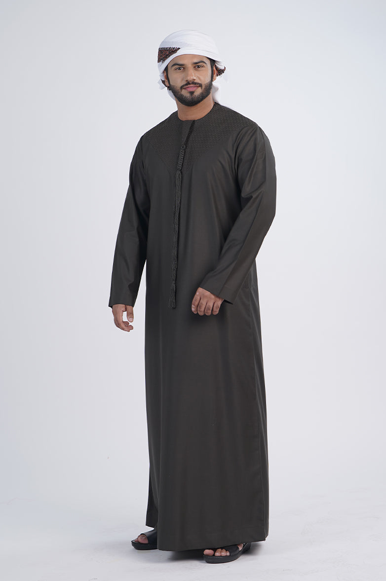 Emirati Kandura WUAAM - 1 Designer wear with embroidery Al Telal Gents Fashion