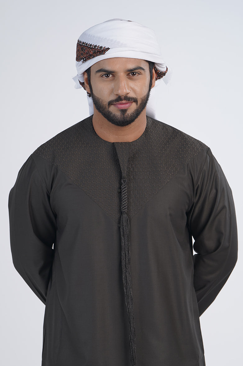 Emirati Kandura WUAAM - 1 Designer wear with embroidery Al Telal Gents Fashion