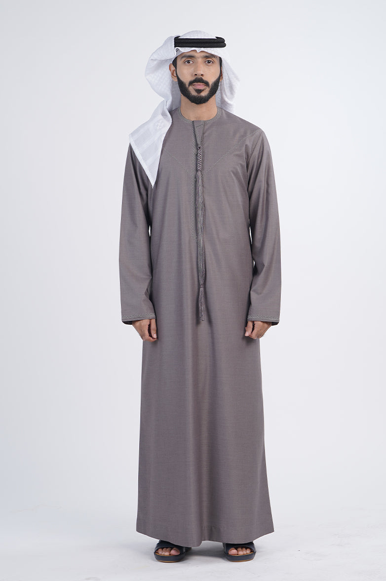 Emirati Winter Kandura | Trendy Tarboosh & Wrinkle-Resistant Fabric Al Telal Gents Fashion