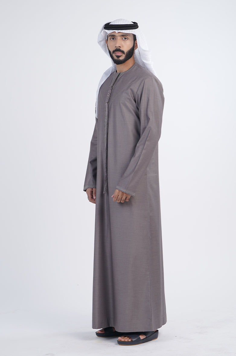 Emirati Winter Kandura | Trendy Tarboosh & Wrinkle-Resistant Fabric Al Telal Gents Fashion