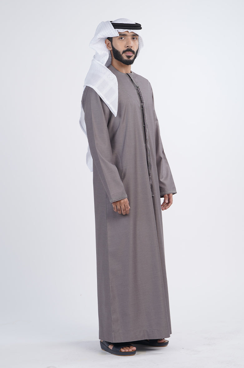 Emirati Winter Kandura | Trendy Tarboosh & Wrinkle-Resistant Fabric Al Telal Gents Fashion