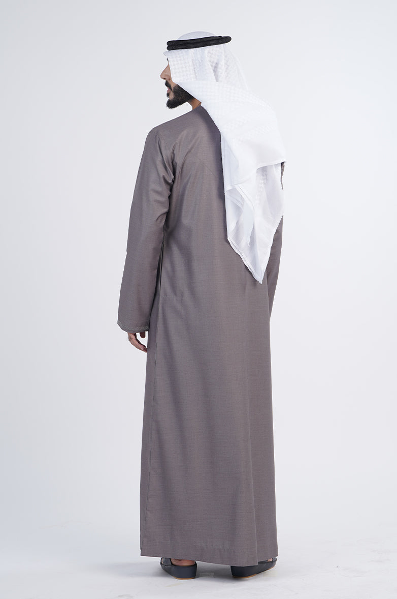 Emirati Winter Kandura | Trendy Tarboosh & Wrinkle-Resistant Fabric Al Telal Gents Fashion