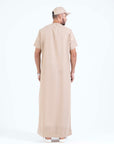 Almond brown Jallabiya - arabic mens summer wear jS24-002