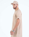 Almond brown Jallabiya - arabic mens summer wear jS24-002