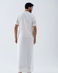 White cream Jallabiya - arabic mens summer wear jS24-002