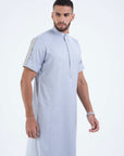 Misty blue Jallabiya - arabic mens summer wear jS24-003