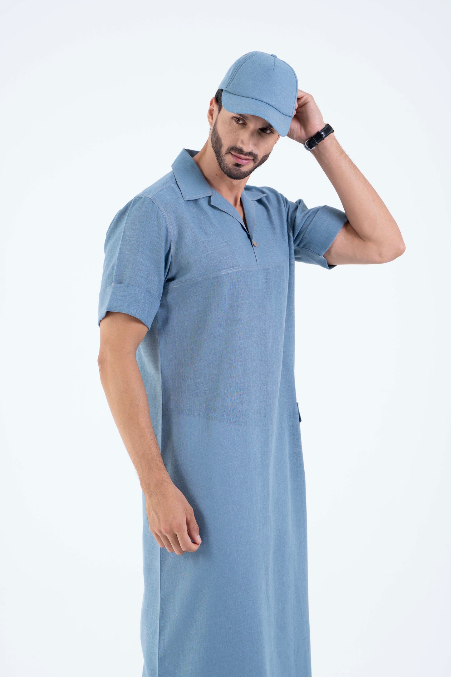 Denimy style Jallabiya - arabic mens summer wear jS24- 001