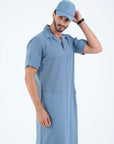 Denimy style Jallabiya - arabic mens summer wear jS24- 001