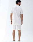 Luxe Men's Casual White Zipper Polo Shirt Al Telal Gents Fashion