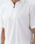 Luxe Men's Casual White Zipper Polo Shirt Al Telal Gents Fashion