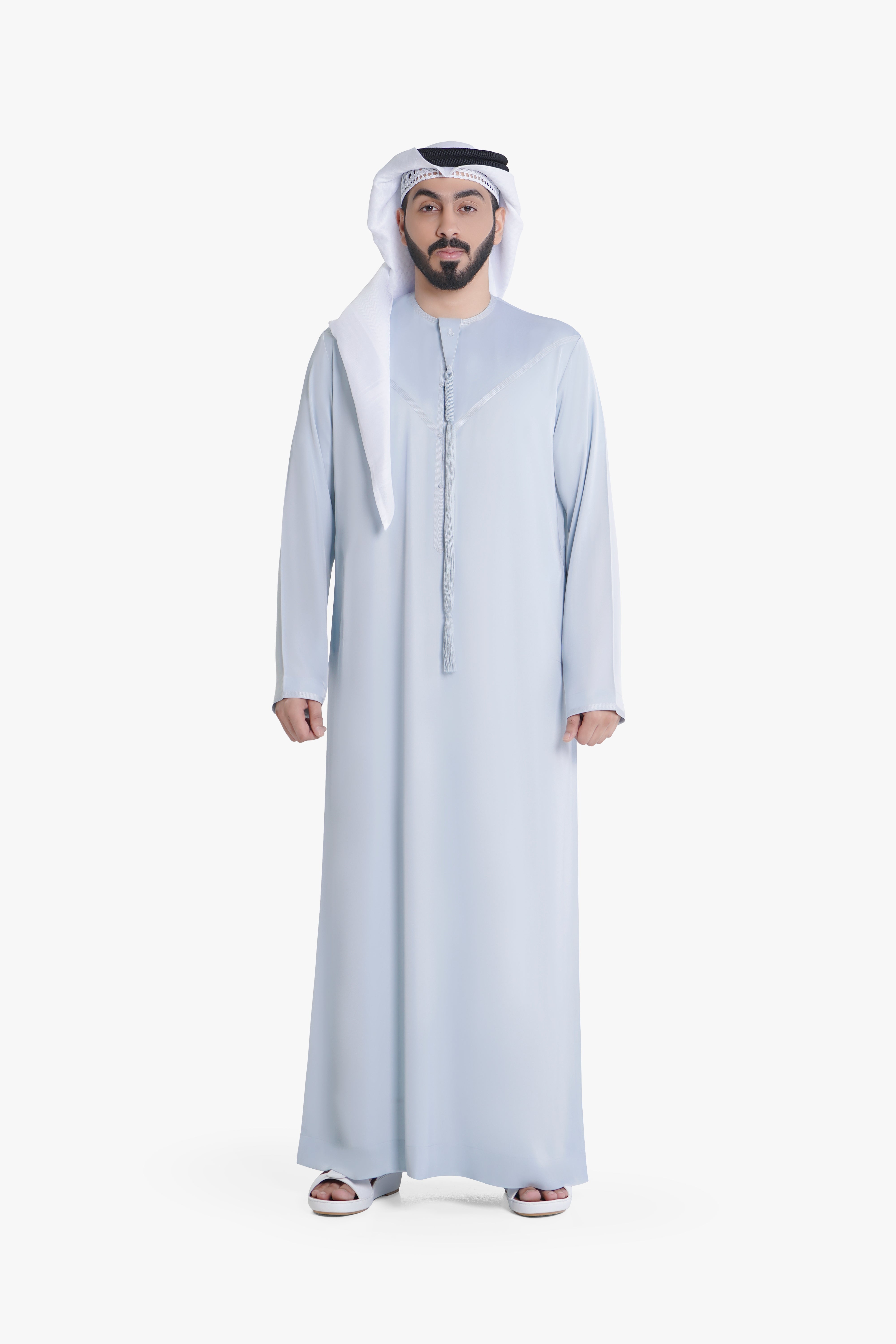 Emirati Kandura | Classic UAE Kandora with Premium Farhatan Fabric | Sky Blue Edition Al Telal Gents Fashion