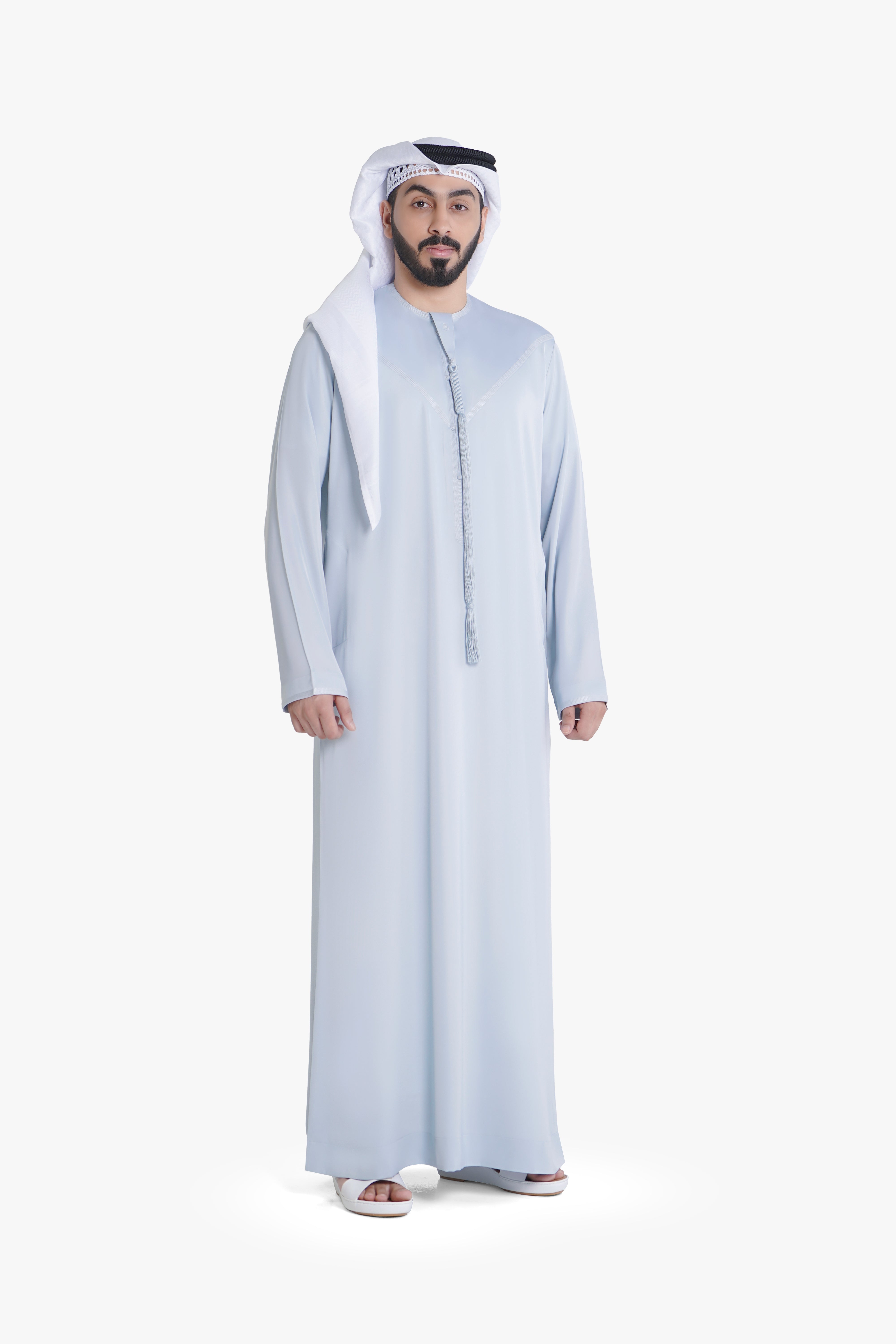 Emirati Kandura | Classic UAE Kandora with Premium Farhatan Fabric | Sky Blue Edition Al Telal Gents Fashion