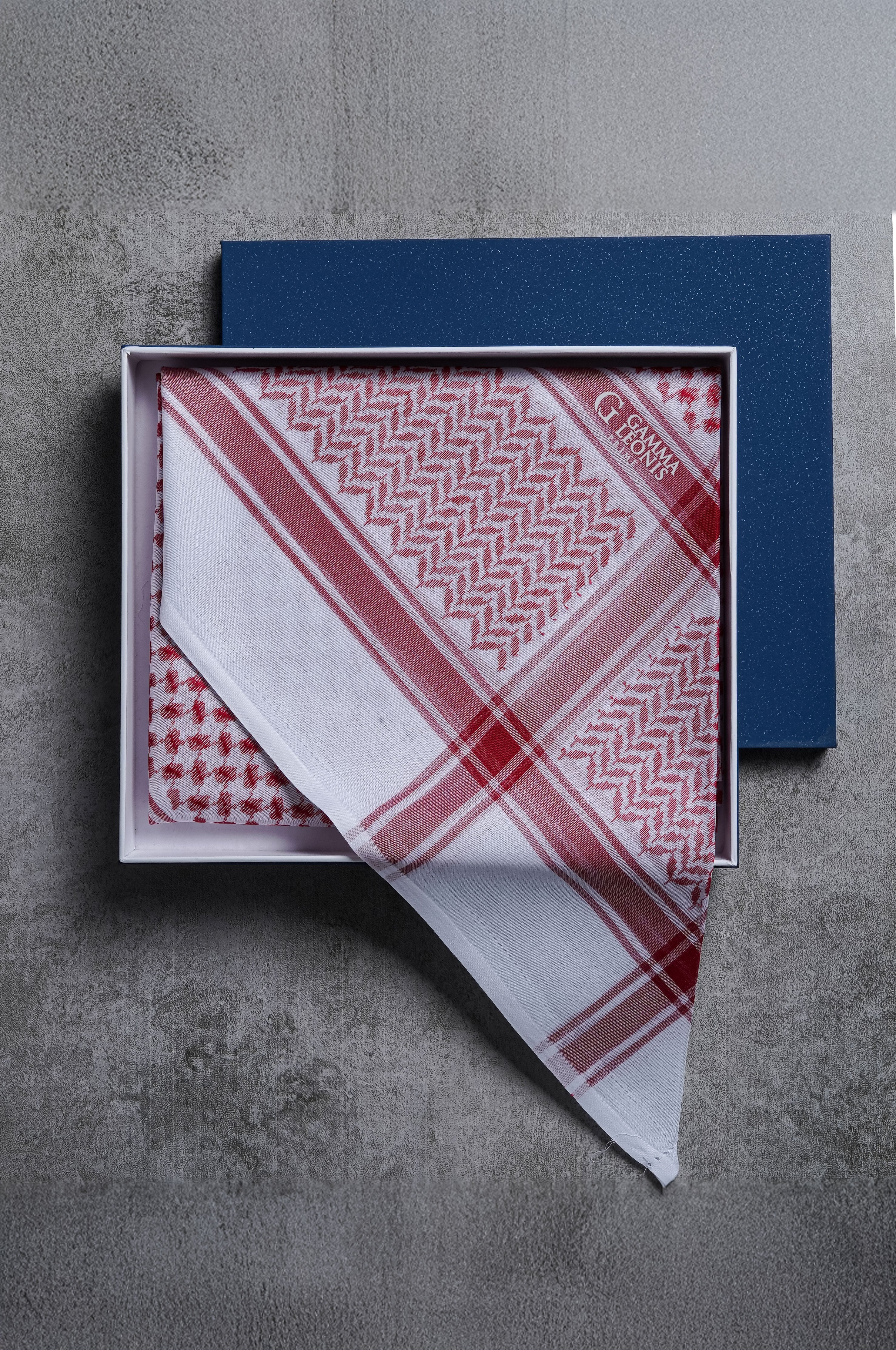 Gamma Leonis Prime Shemagh | Premium Red Traditional Headwear With Prime Design Al Telal Gents Fashion