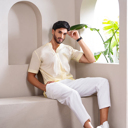 Gauzy Men's Summer Casual Cotton Top 002