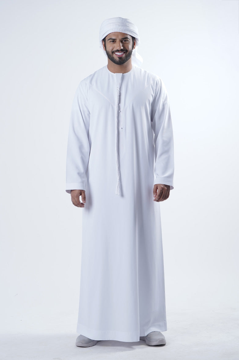 Telal Classic Kandura | Traditional UAE Design with Premium Japan Fabric - Silver Edition Al Telal Gents Fashion