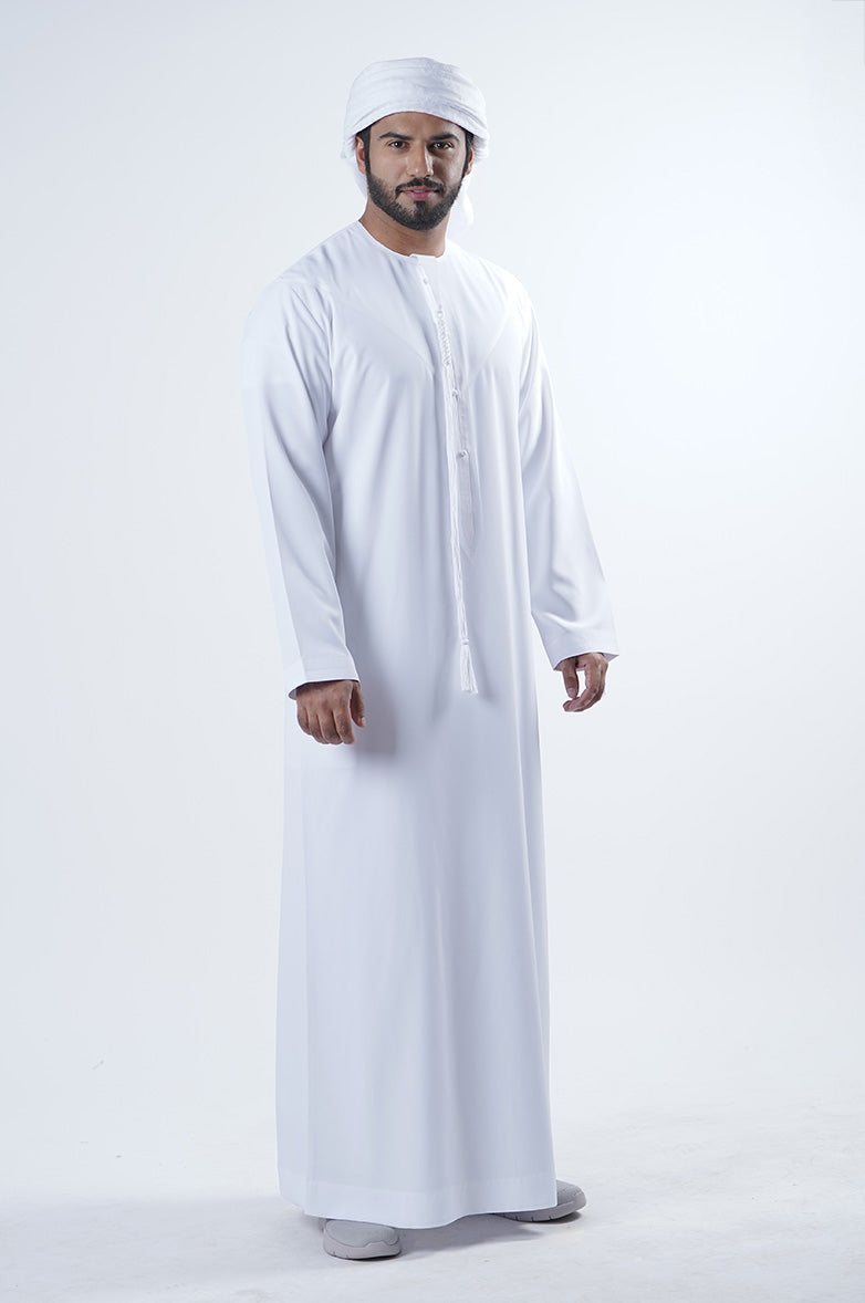 Telal Classic Kandura | Traditional UAE Design with Premium Japan Fabric - Silver Edition Al Telal Gents Fashion